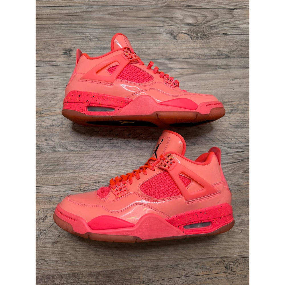 Air Jordan 4 Retro NRG Hot Punch Pink Patent Leather AQ9128-600 Womens 10